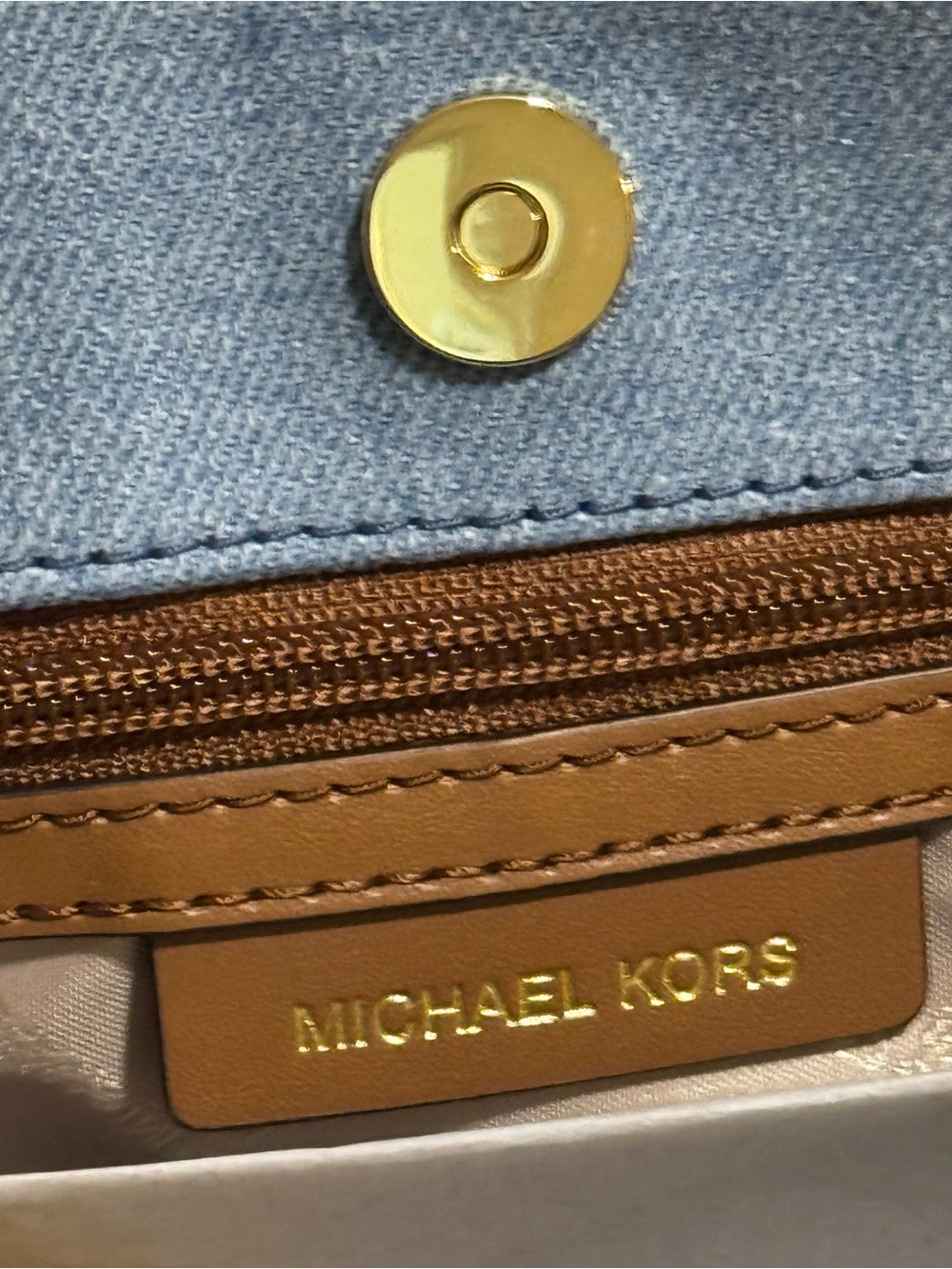 NWT $258 Michael Kors Talia Lrg Grab Bag Canvas Tote/Purse Wash Denim AUTHENTIC - Picture 14 of 16